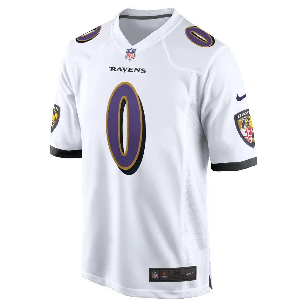 Men's Baltimore Ravens Roquan Smith White Game Jersey