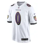 Men's Baltimore Ravens Roquan Smith White Game Jersey