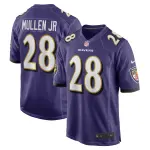 Men's Baltimore Ravens Trayvon Mullen Jr. Purple Team Game Jersey
