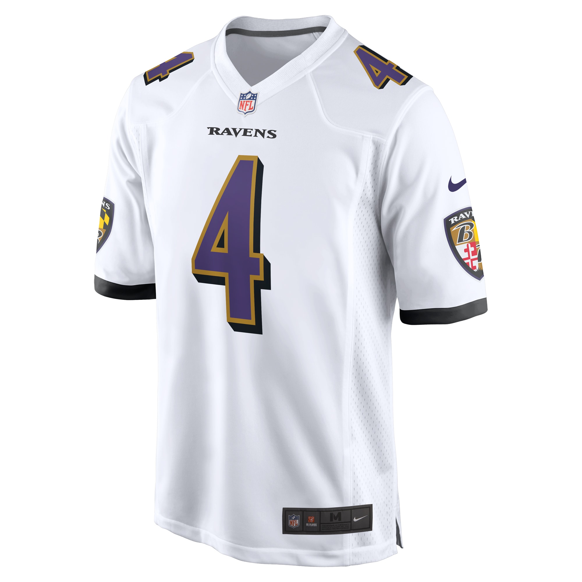 Men's Baltimore Ravens Zay Flowers White Game Jersey