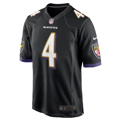 Men's Baltimore Ravens Zay Flowers Black Team Game Jersey 02