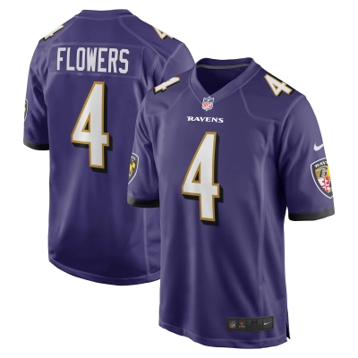 Men's Baltimore Ravens Zay Flowers Purple 2023 NFL Draft First Round Pick Game Jersey 01