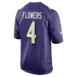 Men's Baltimore Ravens Zay Flowers Purple 2023 NFL Draft First Round Pick Game Jersey