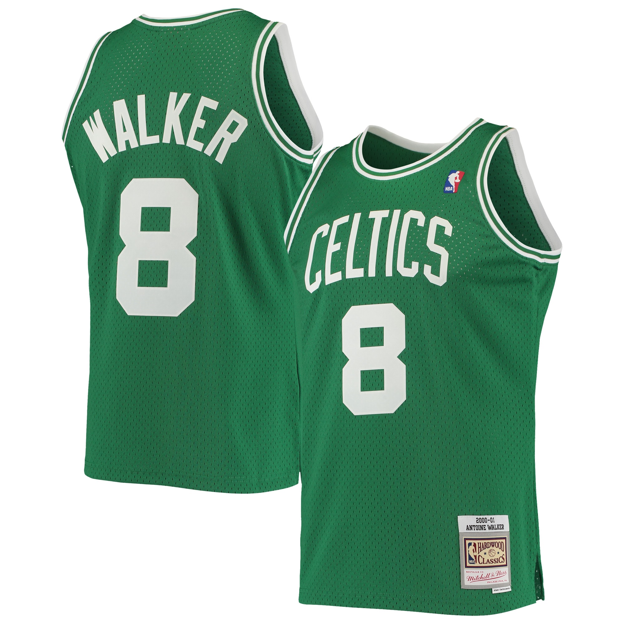 Men's Boston Celtics Antoine Walker Kelly Green 2001/02 Hardwood Classics Swingman Jersey