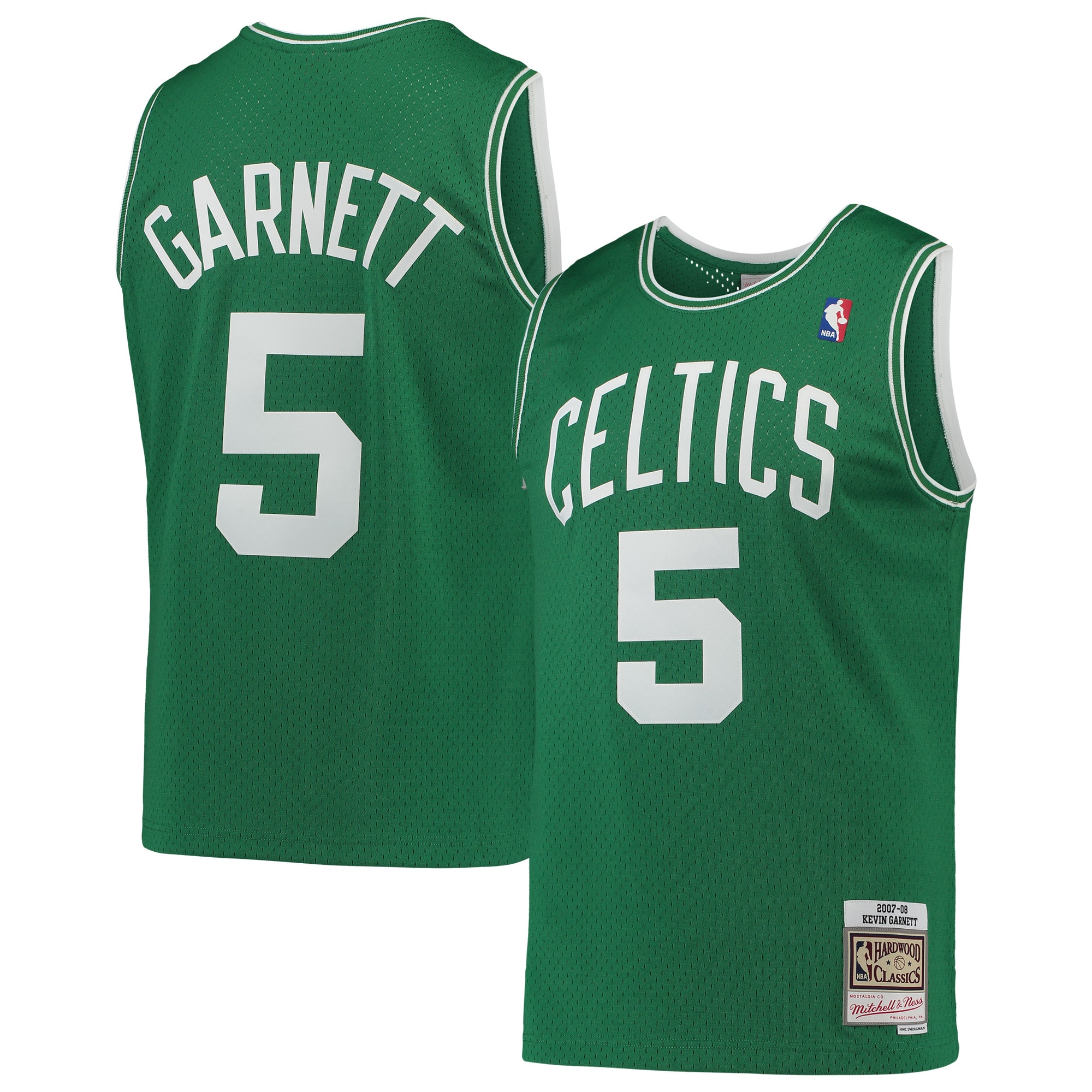Men's Boston Celtics Kevin Garnett Kelly Green 2007/08 Hardwood Classics Swingman Jersey