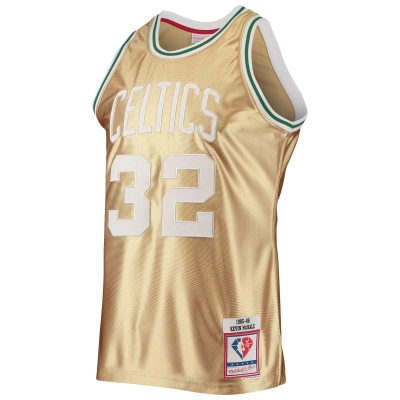 Men's Boston Celtics Kevin McHale Gold 75th Anniversary 1985/86 Hardwood Classics Swingman Jersey 02