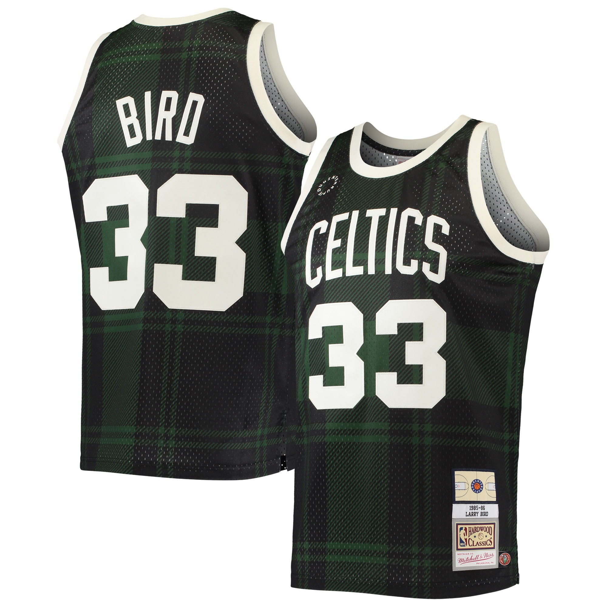 Men's Boston Celtics Larry Bird Black 1985/86 Hardwood Classics Uninterrupted Swingman Jersey