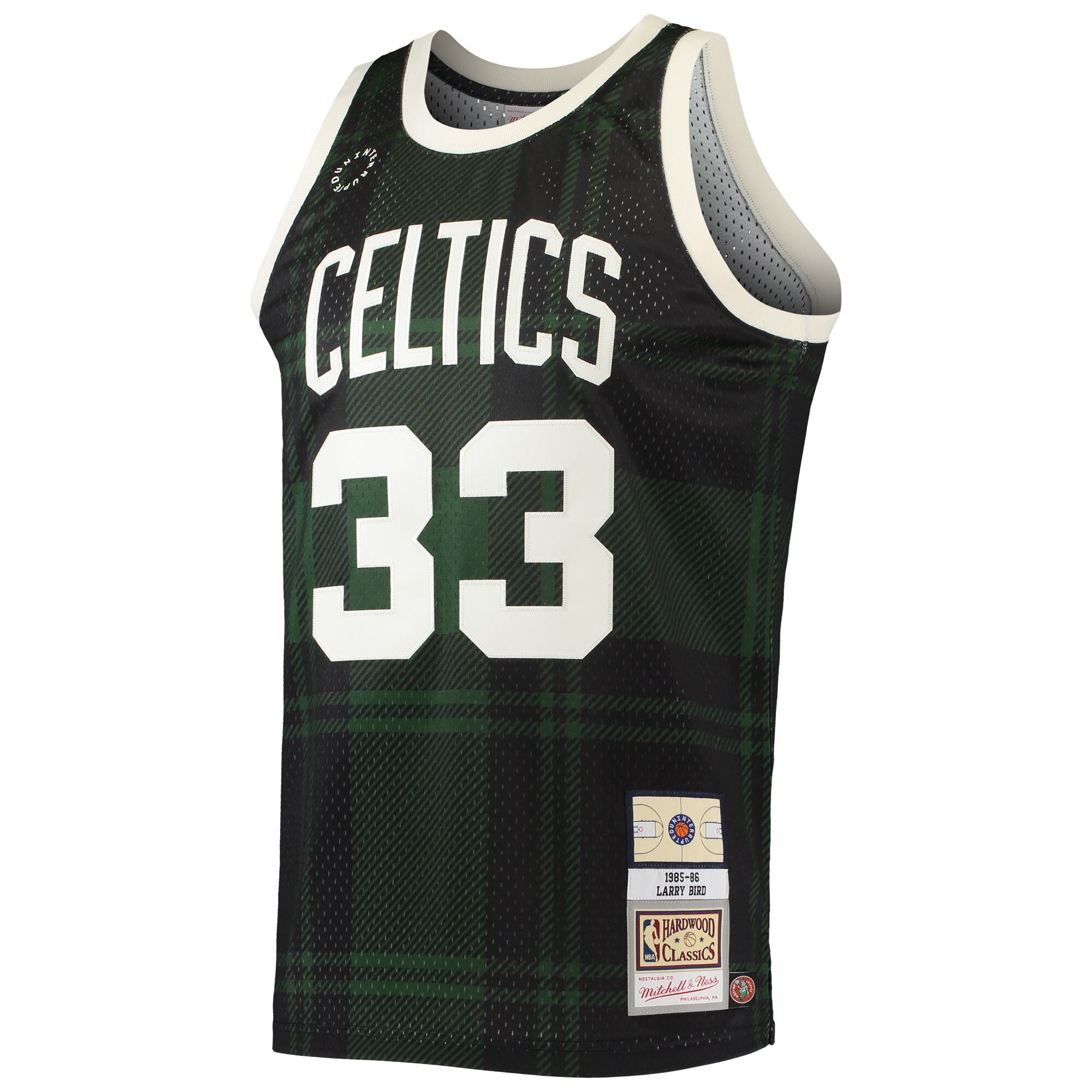 Men's Boston Celtics Larry Bird Black 1985/86 Hardwood Classics Uninterrupted Swingman Jersey
