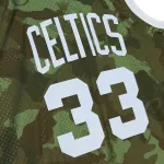 Men's Boston Celtics Larry Bird Camo Hardwood Classics 1985/86 Ghost Green Swingman Jersey