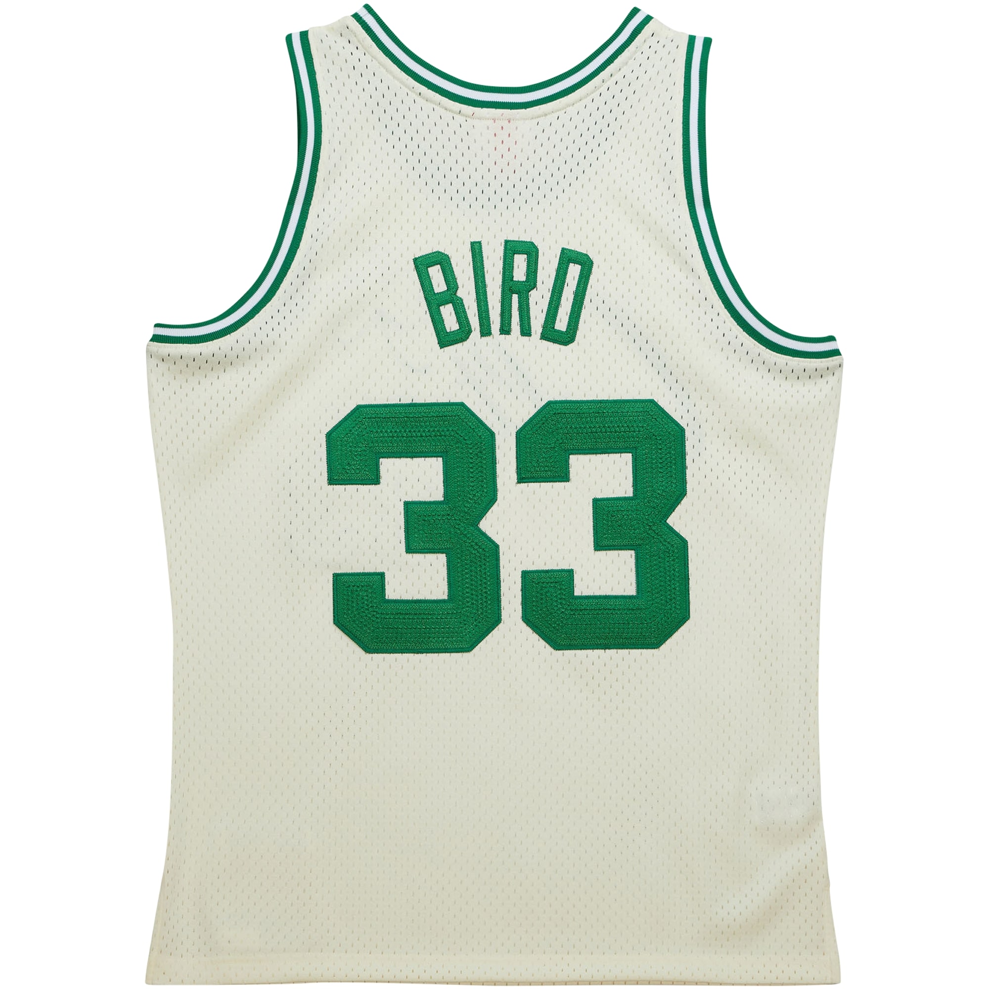 Men's Boston Celtics Larry Bird Cream Chainstitch Swingman Jersey
