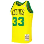 Men's Boston Celtics Larry Bird Gold 1985-86 Hardwood Classics Reload 3.0 Swingman Jersey