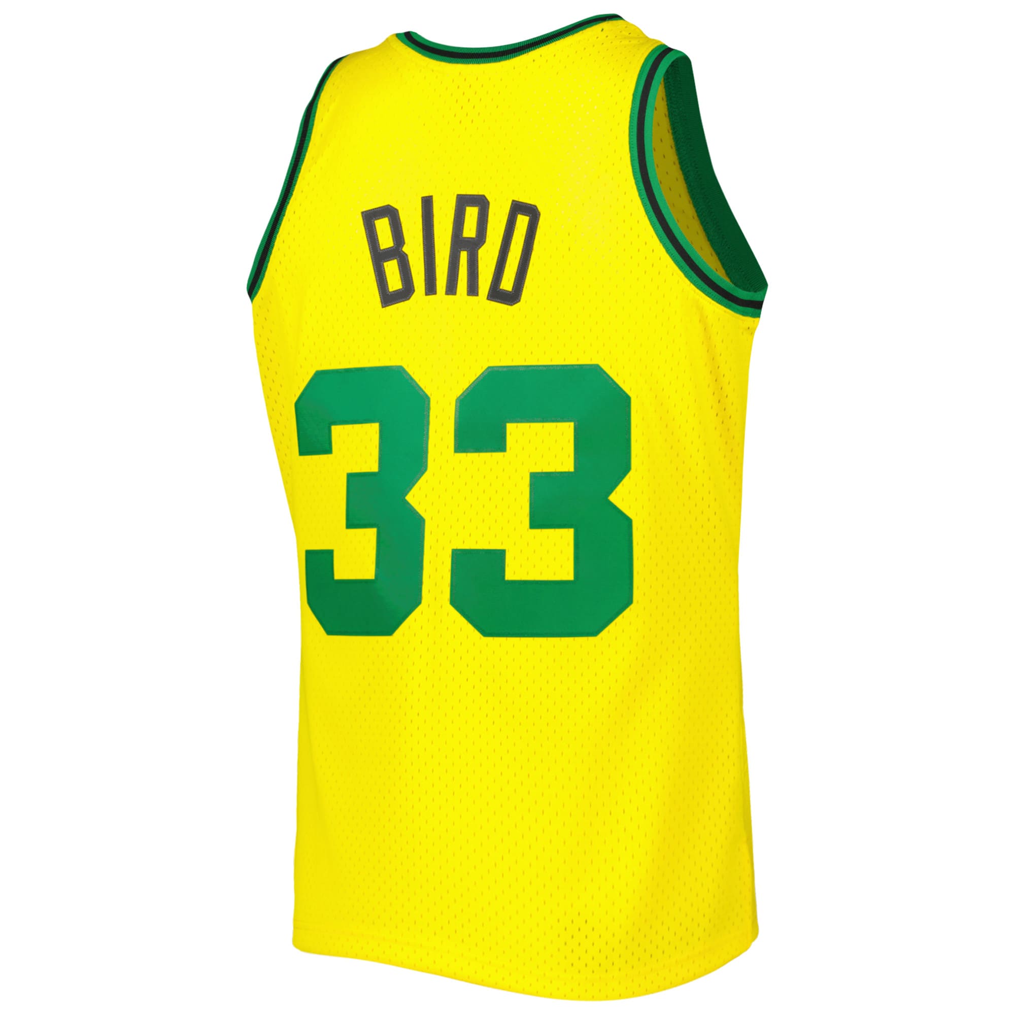 Men's Boston Celtics Larry Bird Gold 1985-86 Hardwood Classics Reload 3.0 Swingman Jersey