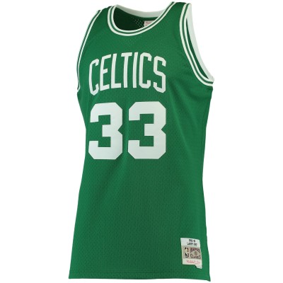 Men's Boston Celtics Larry Bird Kelly Green 1985/86 Big & Tall Hardwood Classics Swingman Jersey 02