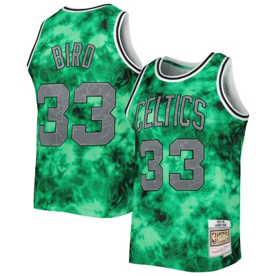 Men's Boston Celtics Larry Bird Kelly Green 1985/86 Galaxy Swingman Jersey 01