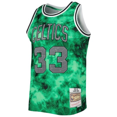 Men's Boston Celtics Larry Bird Kelly Green 1985/86 Galaxy Swingman Jersey 02