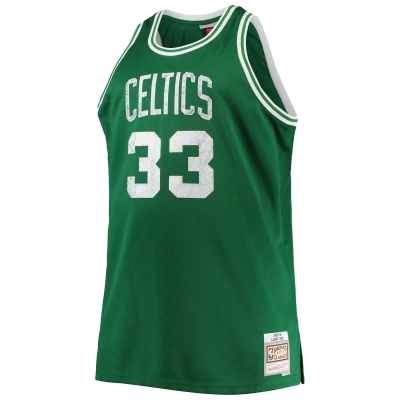 Men's Boston Celtics Larry Bird Kelly Green Big & Tall 1985/86 NBA 75th Anniversary Diamond Swingman Jersey 02