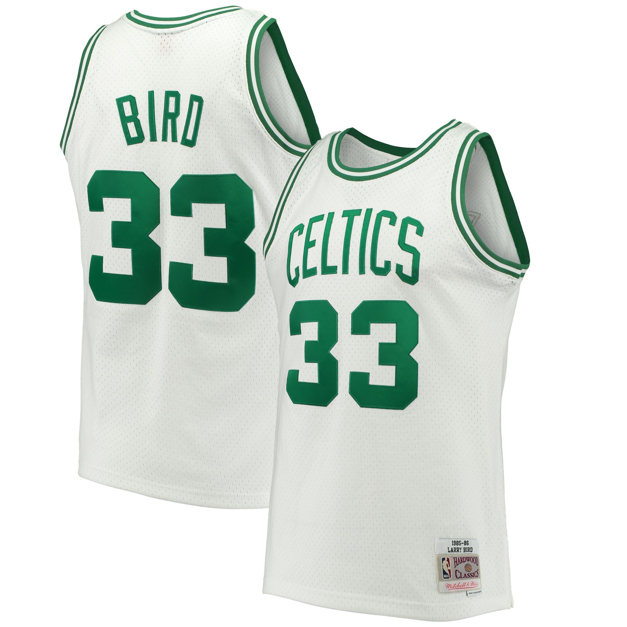 Men's Boston Celtics Larry Bird White Hardwood Classics Swingman Jersey