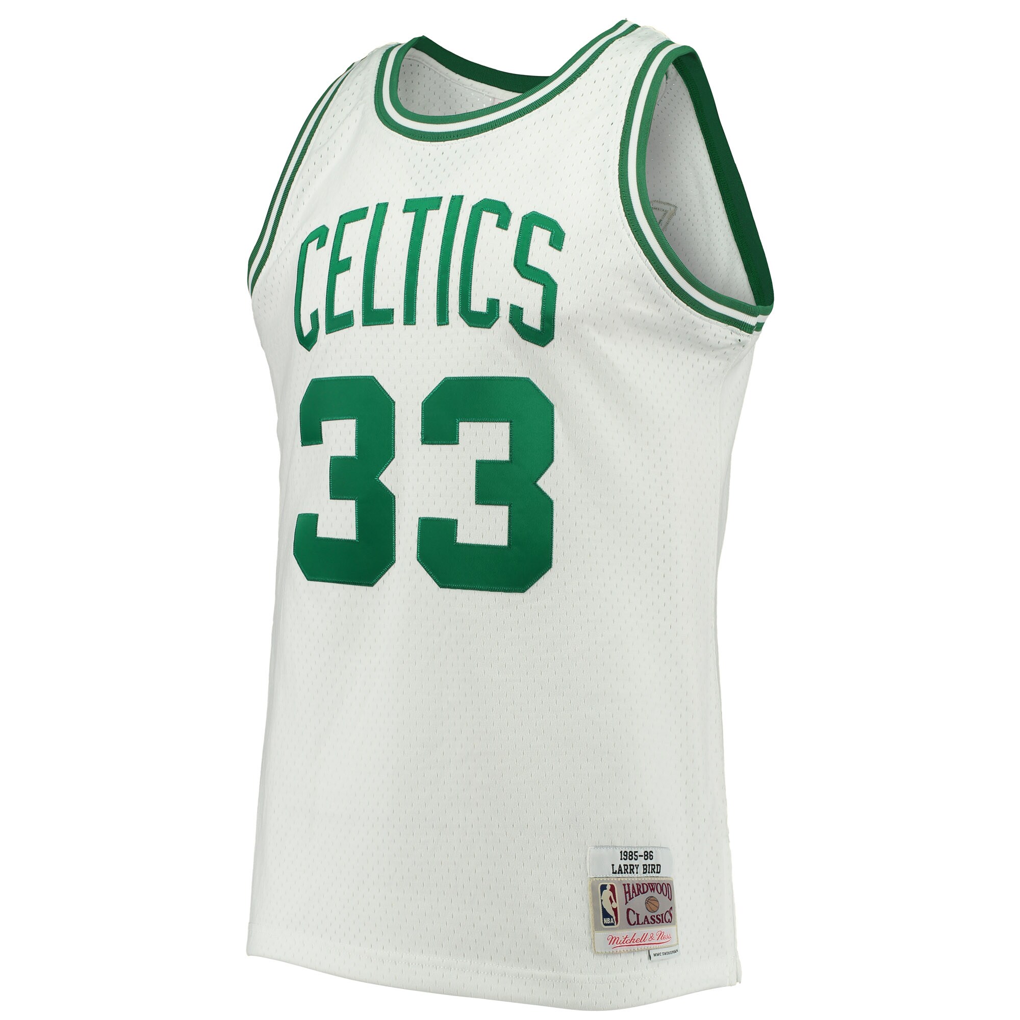 Men's Boston Celtics Larry Bird White Hardwood Classics Swingman Jersey