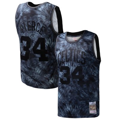 Men's Boston Celtics Paul Pierce Black Hardwood Classics 2007/08 Tie-Dye Swingman Jersey 01