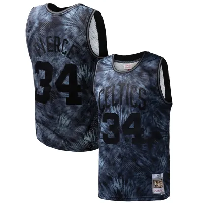 Men's Boston Celtics Paul Pierce Black Hardwood Classics 2007/08 Tie-Dye Swingman Jersey 01