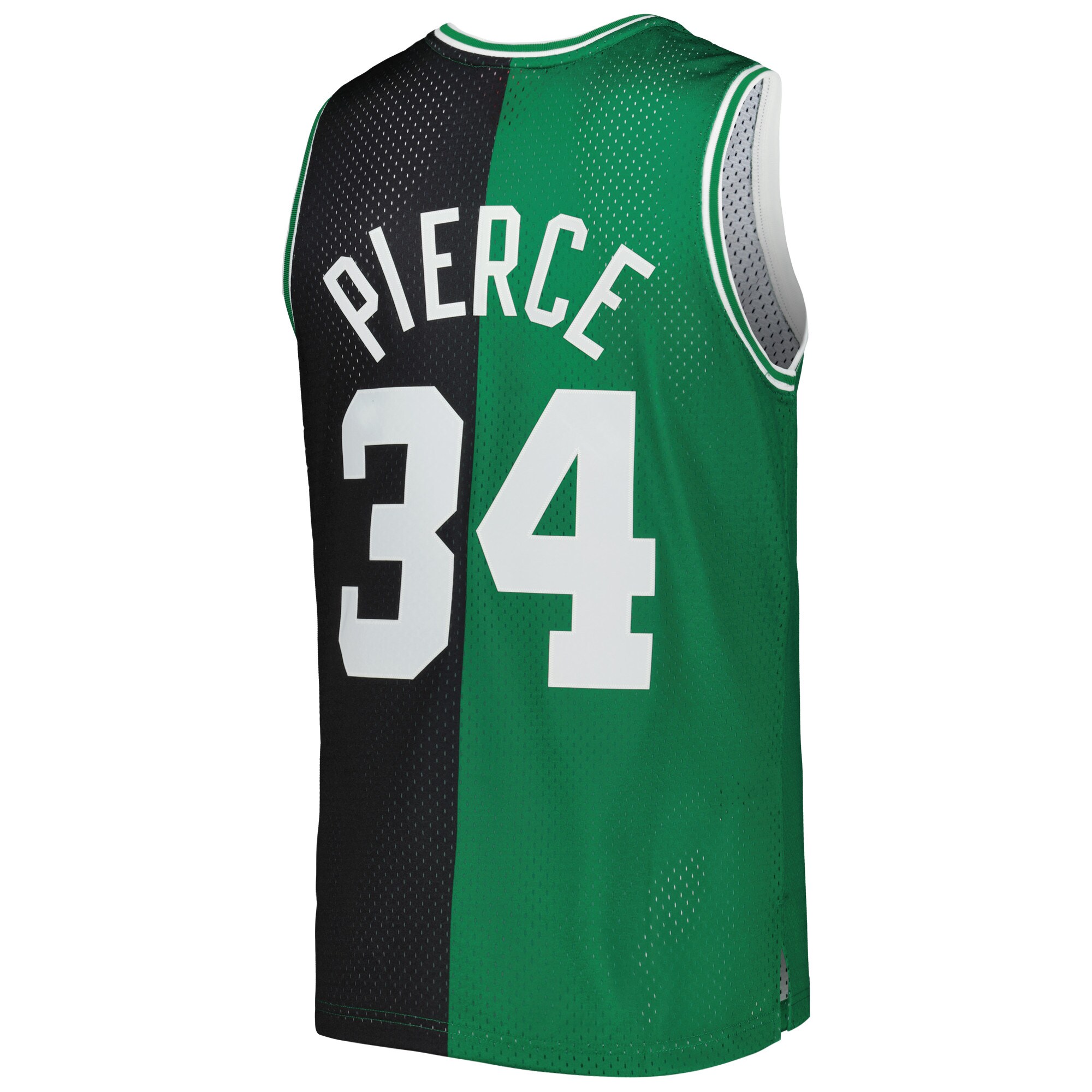 Men's Boston Celtics Paul Pierce Black/Kelly Green Hardwood Classics 2007/08 Split Swingman Jersey