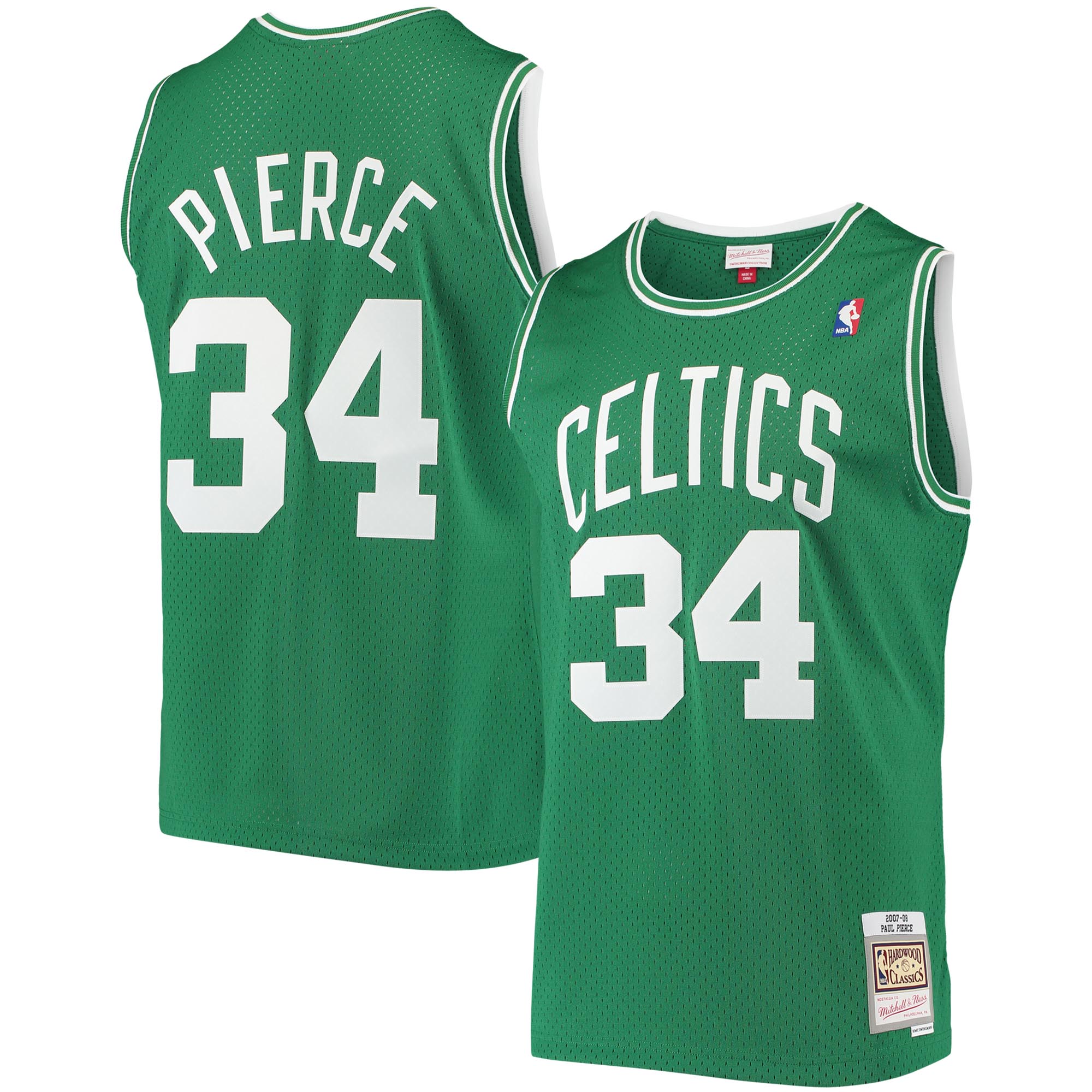 Men's Boston Celtics Paul Pierce Kelly Green Hardwood Classics Swingman Jersey