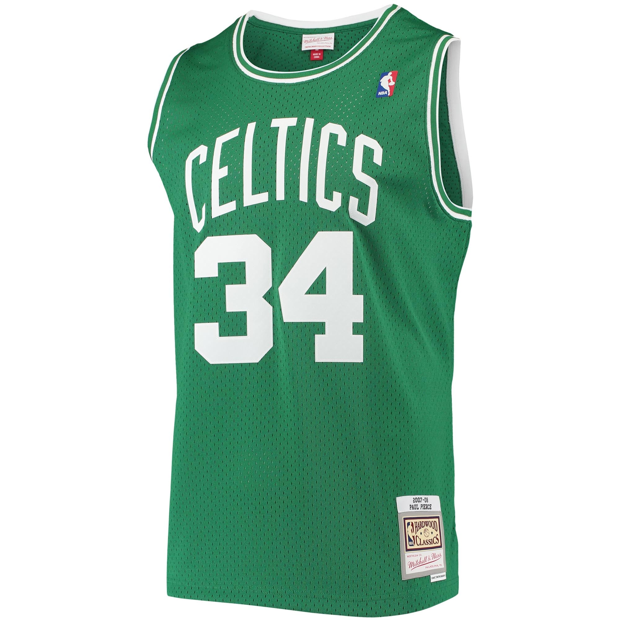 Men's Boston Celtics Paul Pierce Kelly Green Hardwood Classics Swingman Jersey