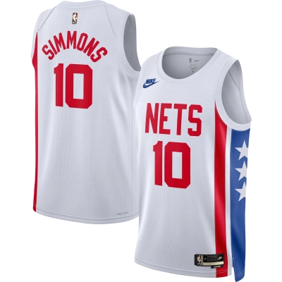 Men's Brooklyn Nets Ben Simmons White Swingman Jersey - Classic Edition 01