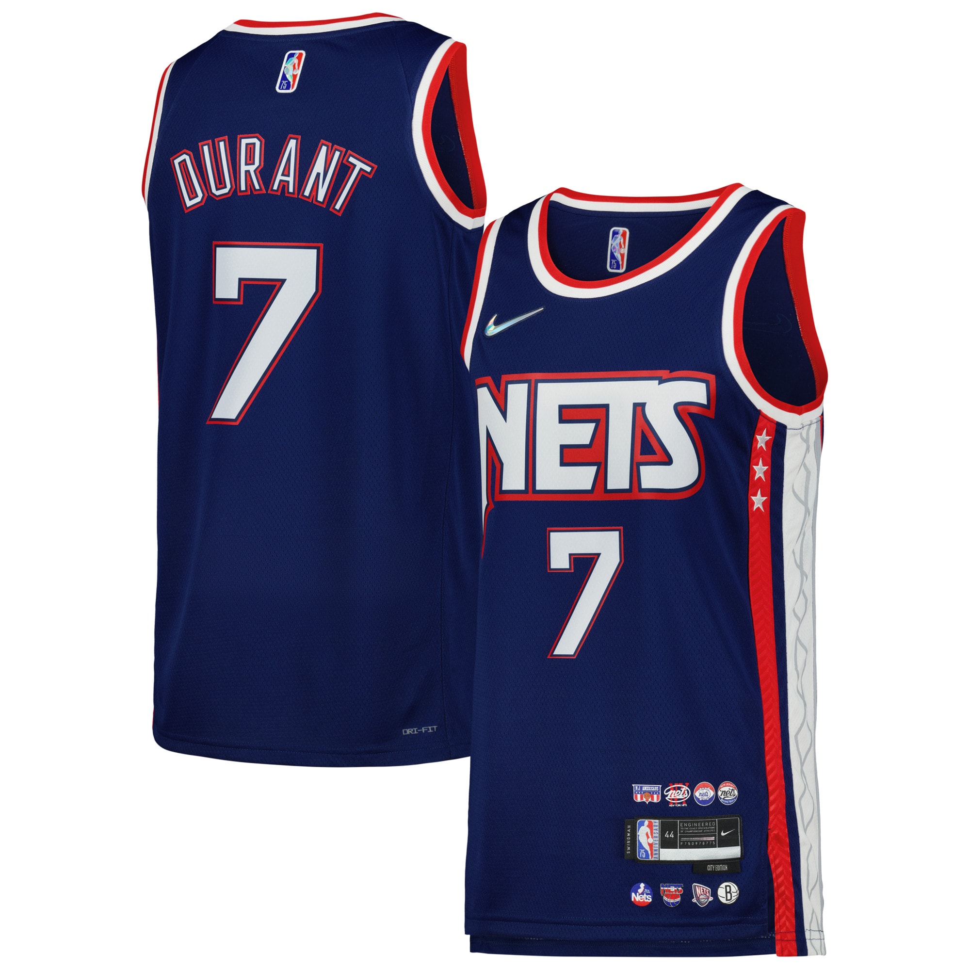 Men's Brooklyn Nets Kevin Durant Blue Swingman Player Jersey - City Edition