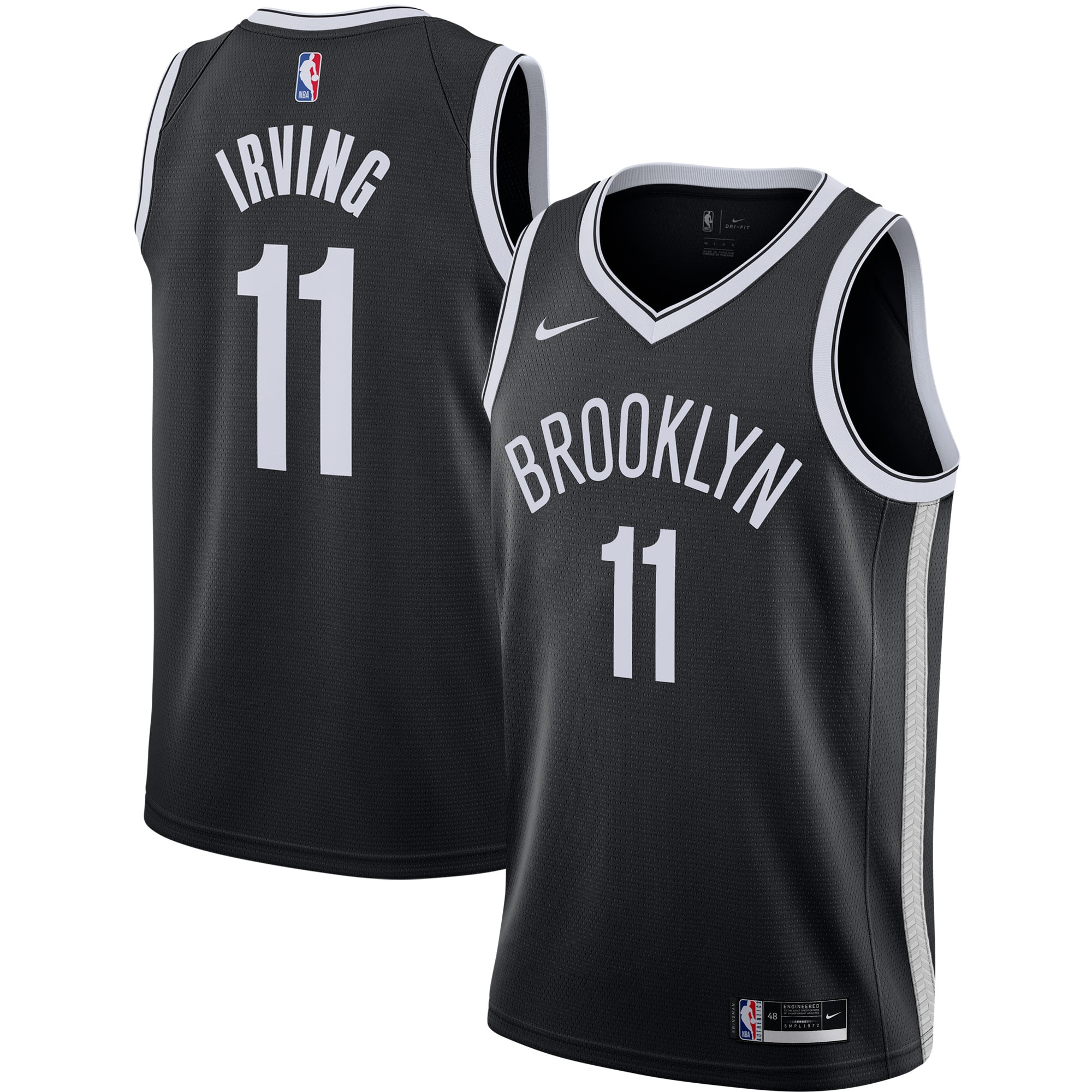 Men's Brooklyn Nets Kyrie Irving Black 2020/21 Swingman Jersey - Icon Edition