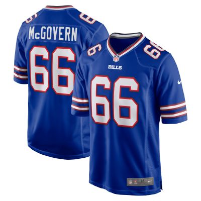 Men's Buffalo Bills Connor McGovern Royal Game Player Jersey 01