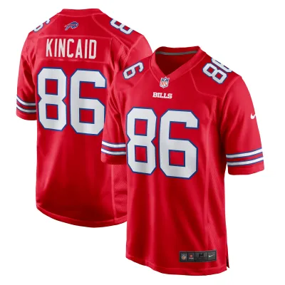 Men's Buffalo Bills Dalton Kincaid Red Alternate Game Jersey 01