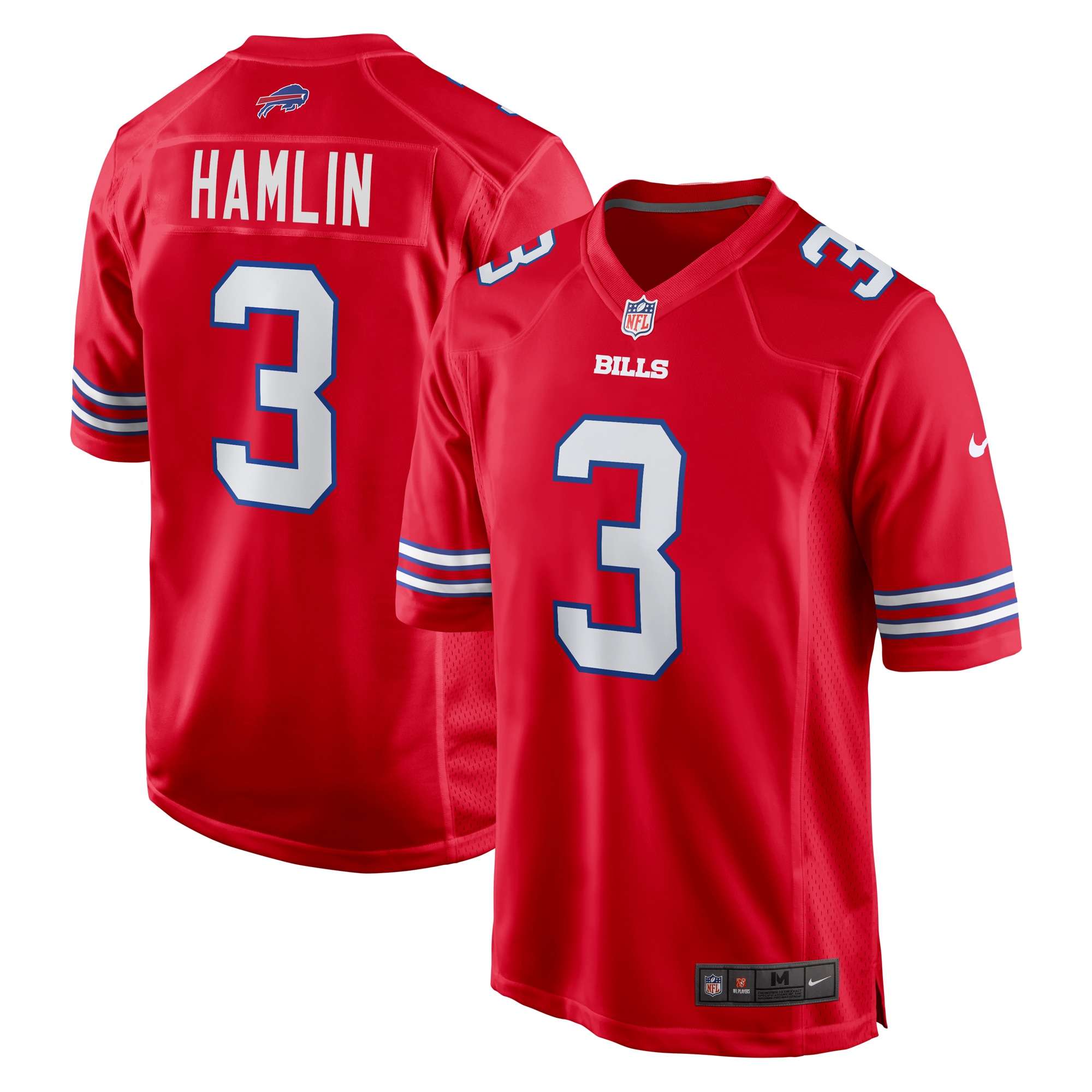 Men's Buffalo Bills Damar Hamlin Red Alternate Game Jersey