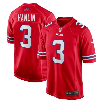 Men's Buffalo Bills Damar Hamlin Red Alternate Game Jersey 01