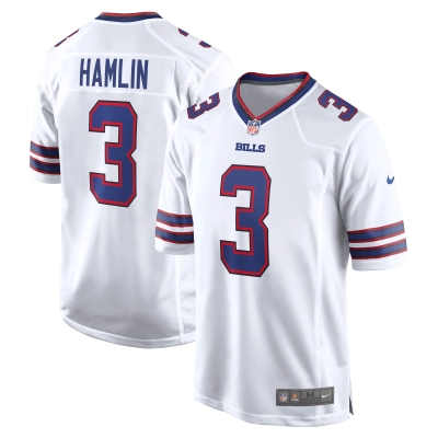 Men's Buffalo Bills Damar Hamlin White Game Jersey 01