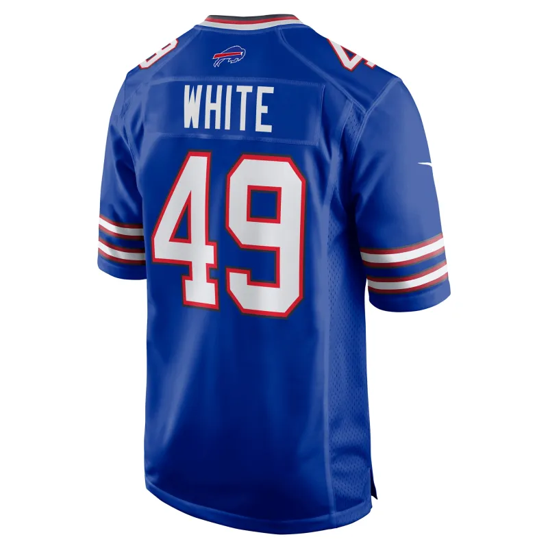 Men's Buffalo Bills DaShaun White Royal Team Game Jersey