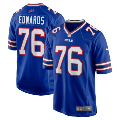 Men's Buffalo Bills David Edwards Royal Game Jersey 01