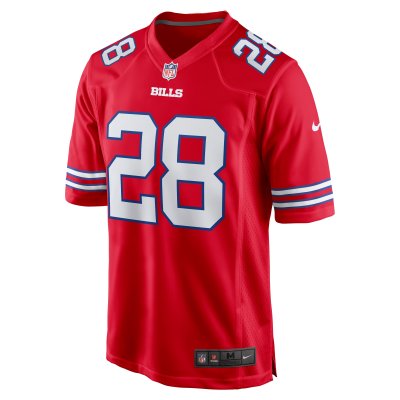 Men's Buffalo Bills James Cook Red Alternate Game Jersey 02