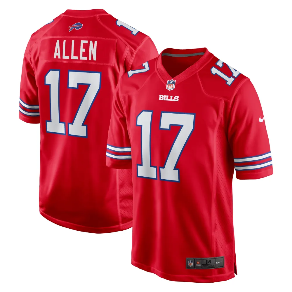Men's Buffalo Bills Josh Allen Red Alternate Game Jersey