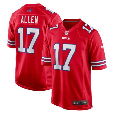 Men's Buffalo Bills Josh Allen Red Alternate Game Jersey 01