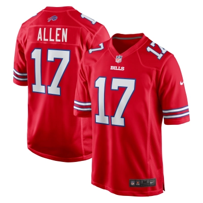 Men's Buffalo Bills Josh Allen Red Alternate Game Jersey 01