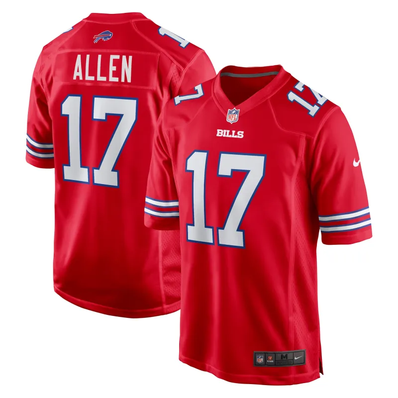 Men's Buffalo Bills Josh Allen Red Alternate Game Jersey