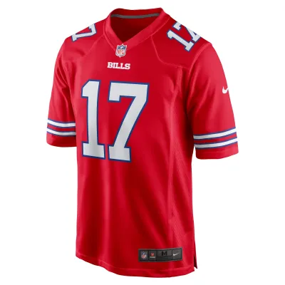 Men's Buffalo Bills Josh Allen Red Alternate Game Jersey 02