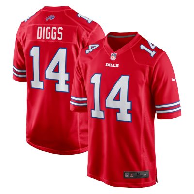 Men's Buffalo Bills Stefon Diggs Red Alternate Game Jersey 01