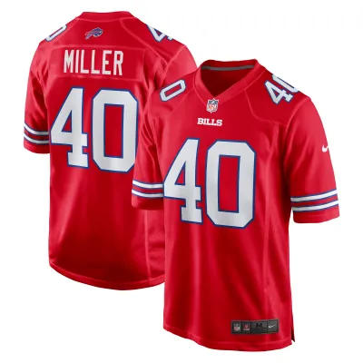 Men's Buffalo Bills Von Miller Red Alternate Game Jersey 01