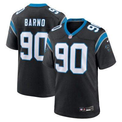 Men's Carolina Panthers Amare Barno Black Team Game Jersey 01