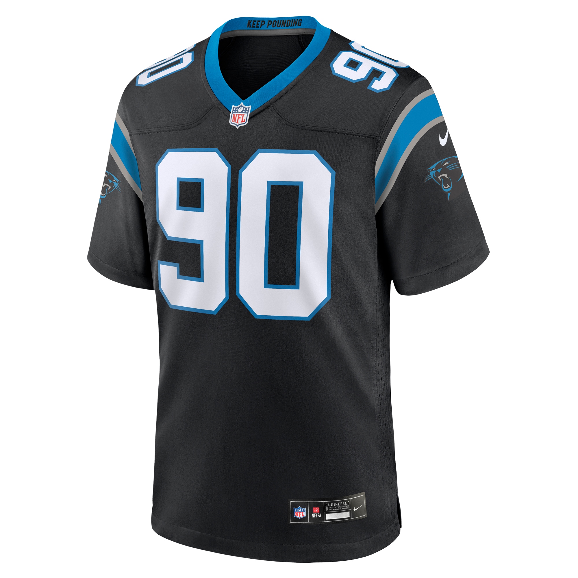 Men's Carolina Panthers Amare Barno Black Team Game Jersey