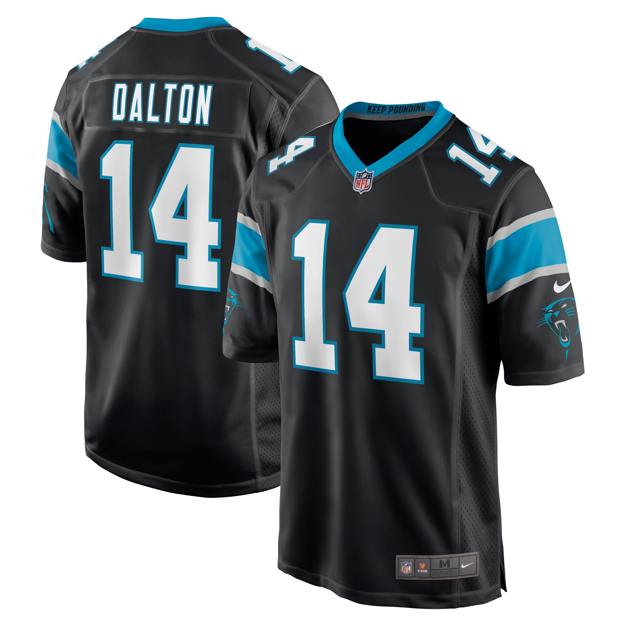 Men's Carolina Panthers Andy Dalton Black Game Player Jersey