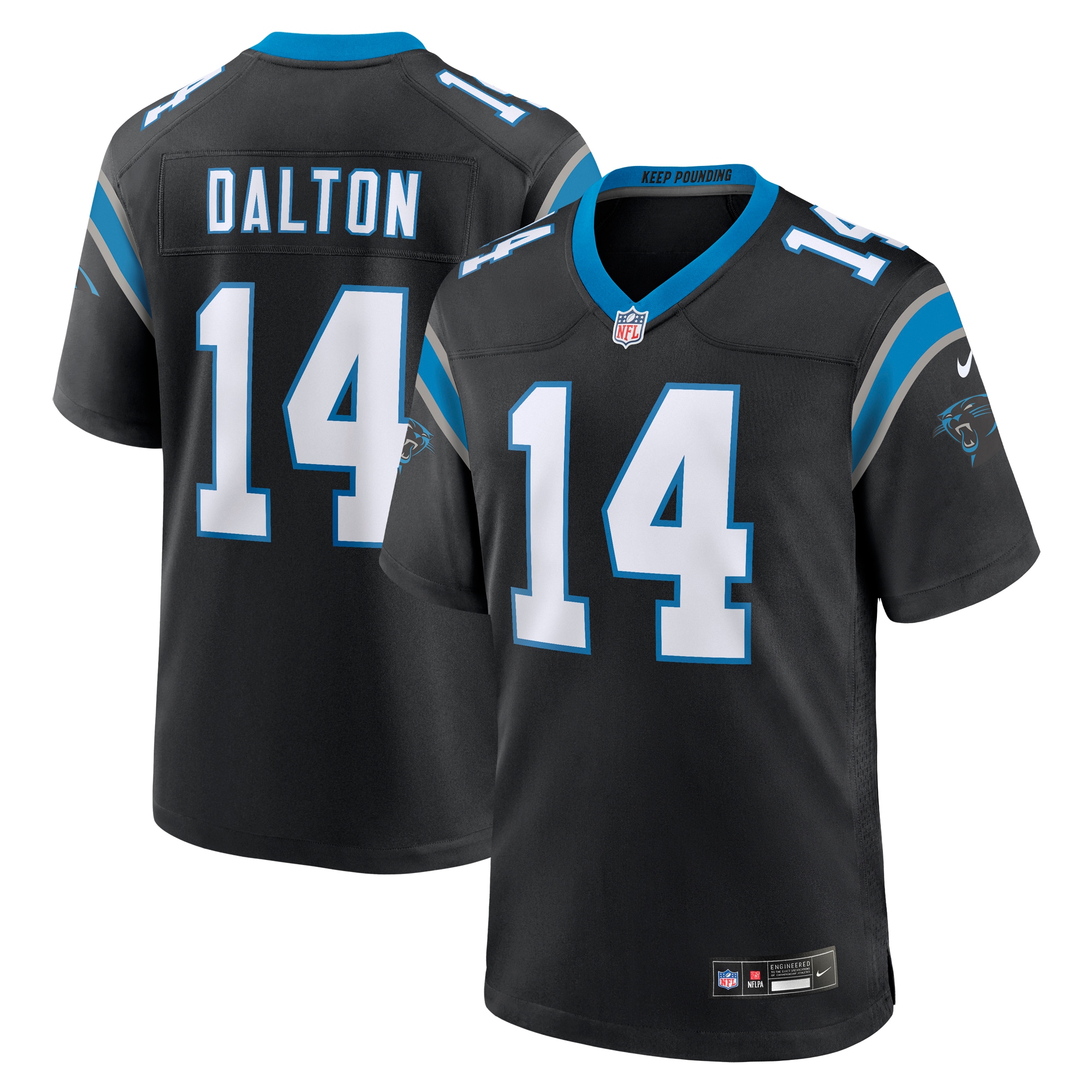 Men's Carolina Panthers Andy Dalton Black Team Game Jersey