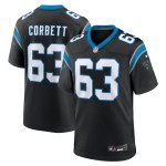 Men's Carolina Panthers Austin Corbett Black Team Game Jersey